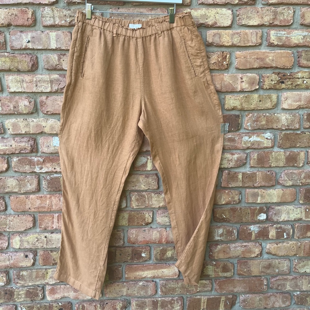 C And C California Large Rust Brown 100% Linen Pu… - image 4